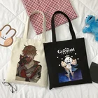 Genshin Impact аниме модная Холщовая Сумка Harajuku Готический шоппер большая емкость женские сумки классическая сумка винтажная сумка через плечо