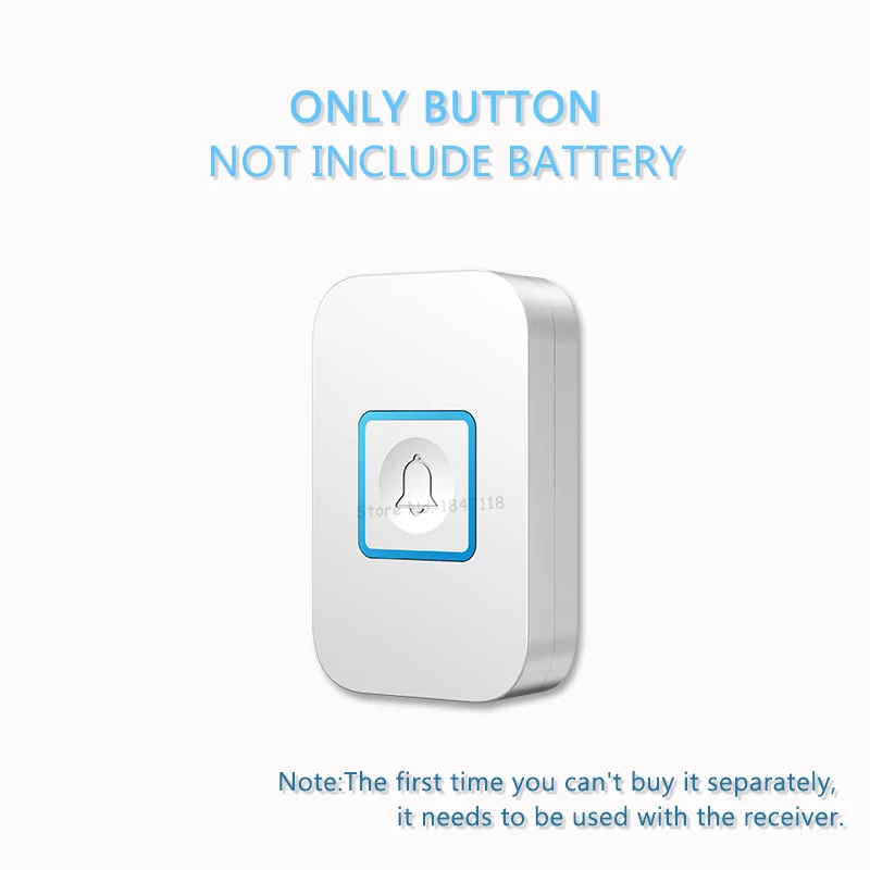 Only White Button CACAZI EU/UK 60 колокольчики беспроводной дверной звонок Водонепроницаемый 300 м Диапазон дверной звонок Низкая цена Высокое качество домашняя дверь кольцо 1 2 3 приемник - Цвет: Only White Button