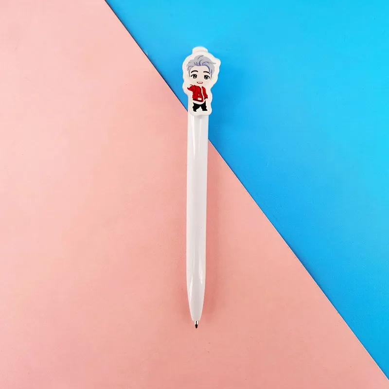 

New Kpop Bangtan Boys Cartoon Ballpoint Pens Kawaii Black Ink Ballpen Pilot Pen For Office School Writing Supplies Stationery