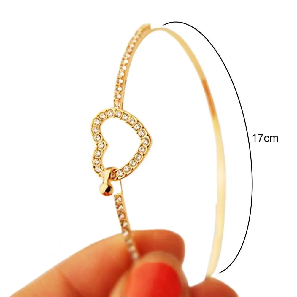 

Тонкий браслет с подвеской в виде сердца, роскошный золотой браслет с кристаллами, тонкий браслет, Женские аксессуары для платья