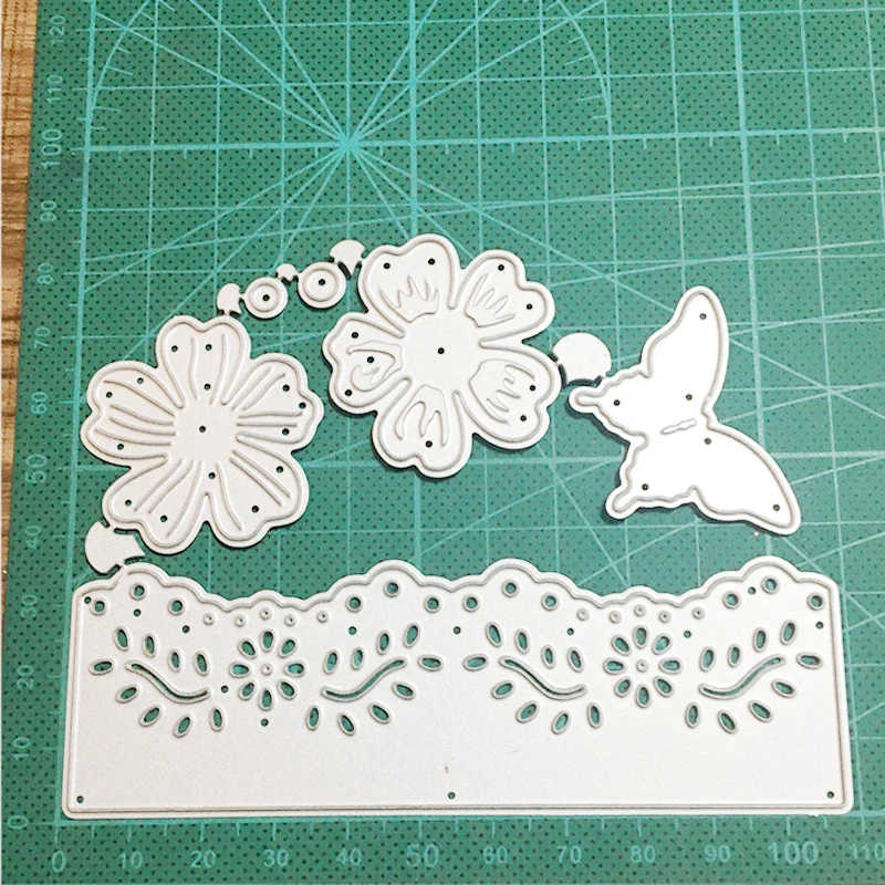 Новогодние металлические Вырубные штампы Форма Бабочка кружевная полоса рамка