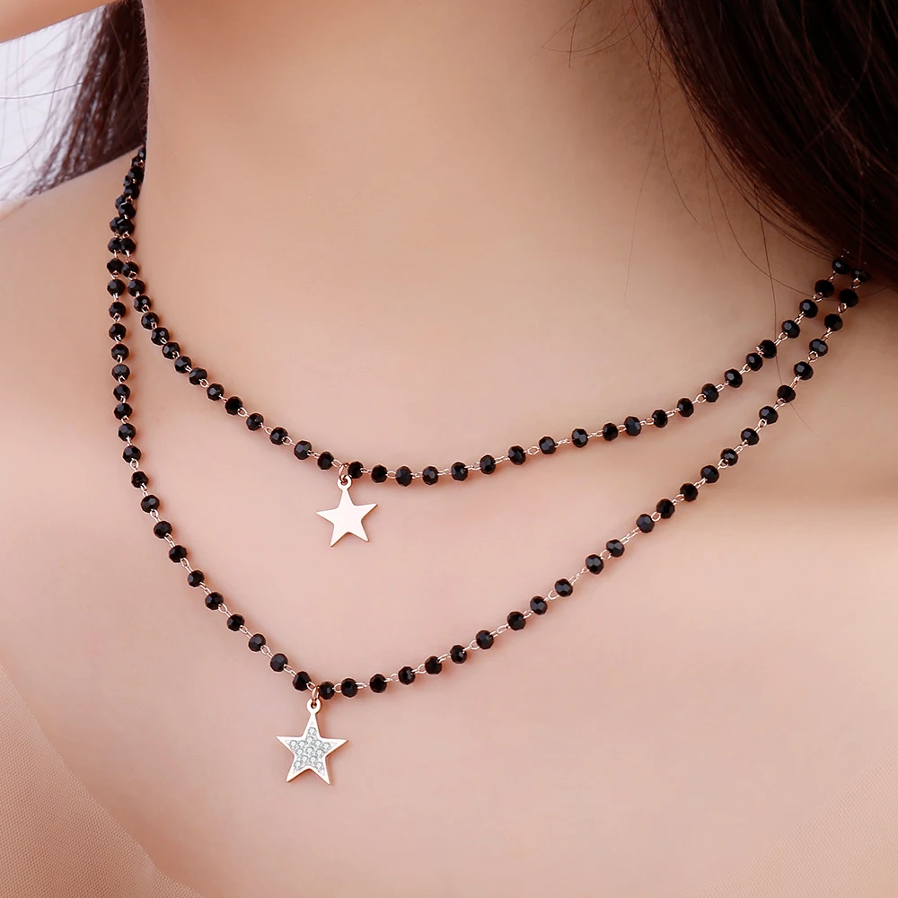 Двойной многослойное ожерелье из бисера цвета: золотистый Серебристый