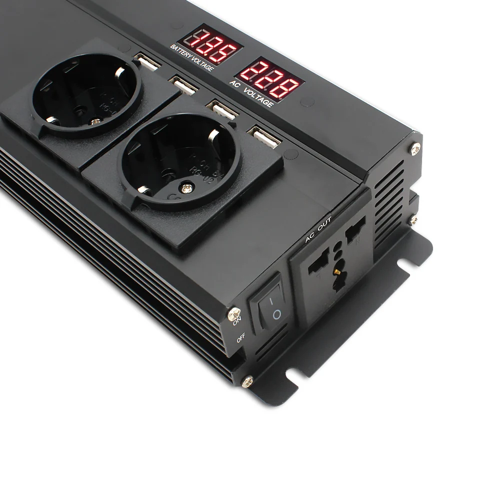Инвертор мощности 6000 Вт 12 В 220 3 розетки переменного тока 4 USB-порта | Автомобили и