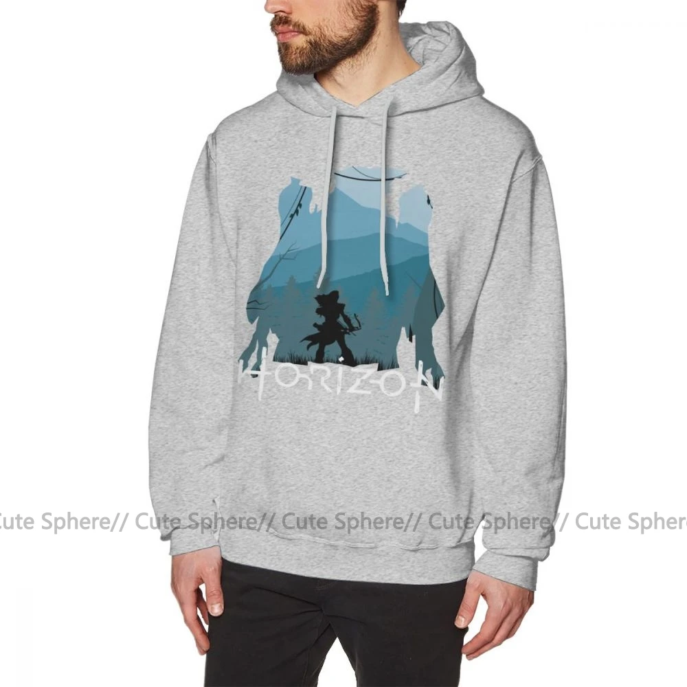 Horizon Zero Dawn худи Horizon Zero Dawn толстовки мужские хлопковый пуловер с капюшоном белые осенние X уличные длинные повседневные толстовки - Цвет: Gray