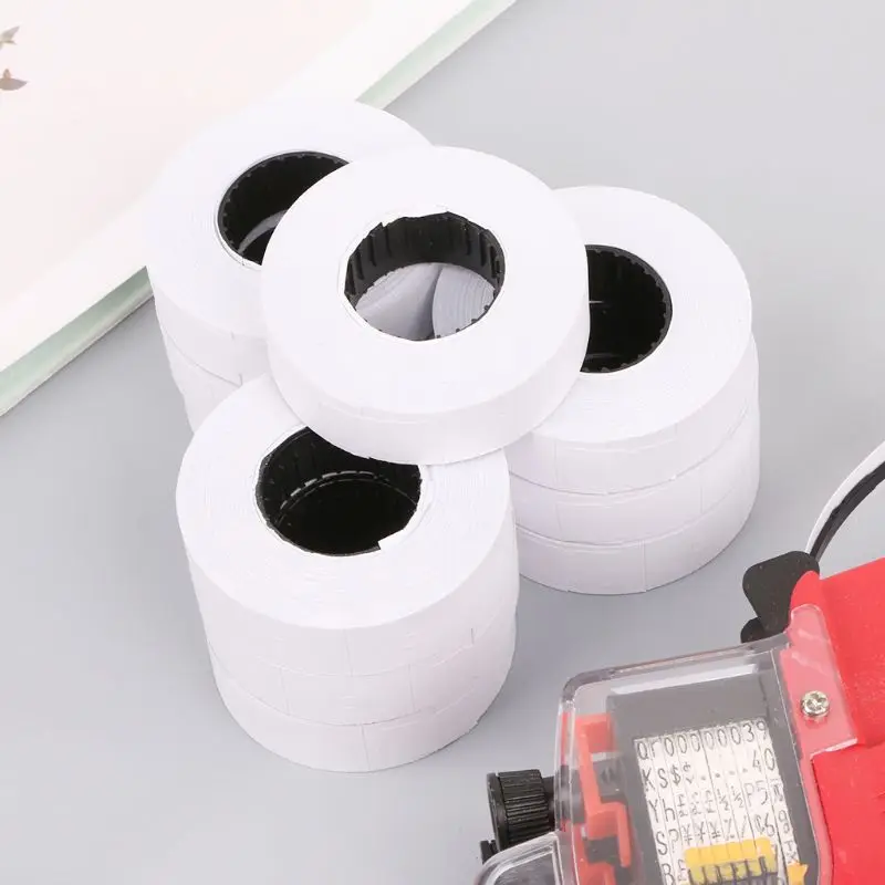 10 Rolls Price Label Paper Refill Tag Mark Sticker Double Row For MX-6600 Labeller