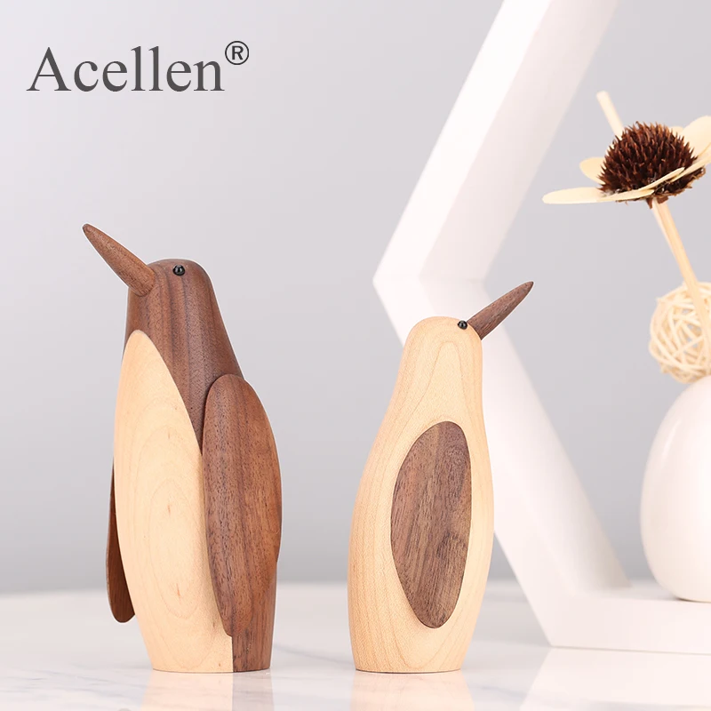 Модель деревянного пингвина аксессуары для домашнего декора фигурки животных