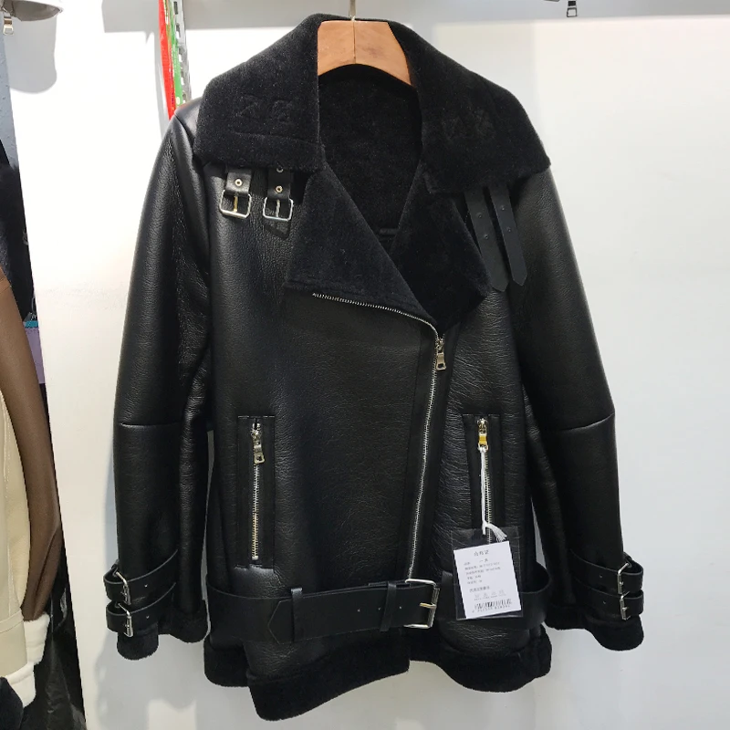 Женская замшевая куртка с бархатным мехом теплое пальто из овечьей кожи