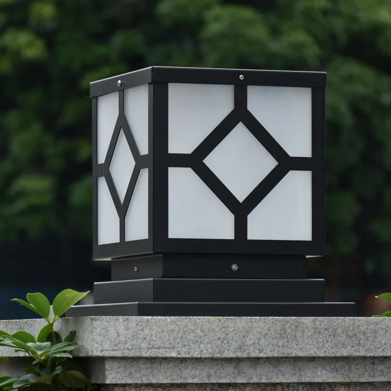 Column head light square simple prismatic door pillar outdoor waterproof landscape balcony lawn wall light