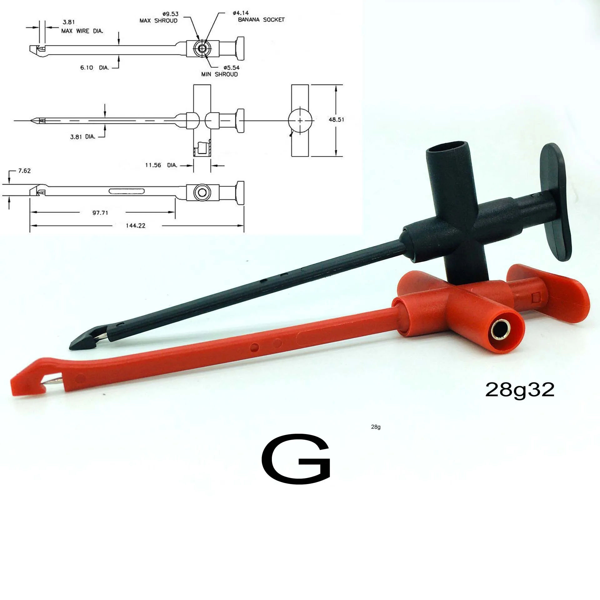 

Insulation Puncture Probe Car Repair Multimeter Non-Destructive Test Hook Clip Spring Tool 4mm Banana Plug