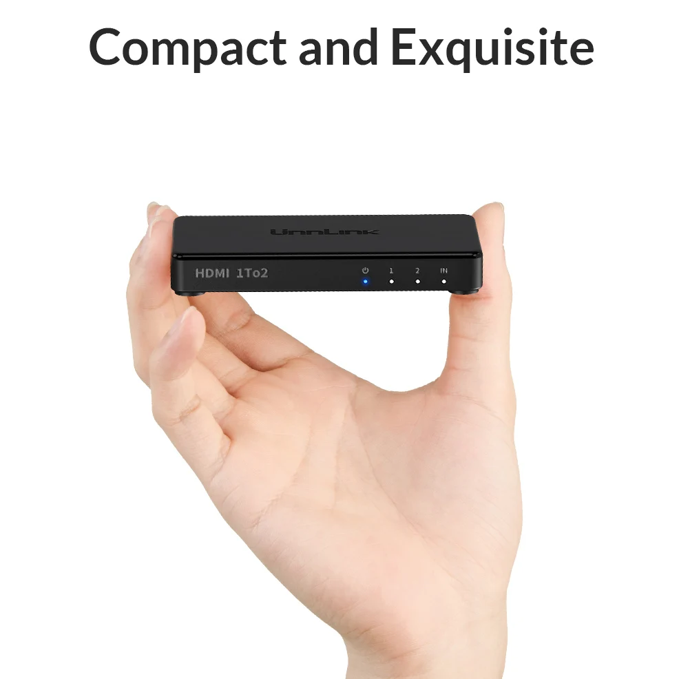 Unnlink совместимому с HDMI сплиттер 1x2 UHD4K FHD1080P @ 60 ч 3D 1 в 2 Out для компьютера умный