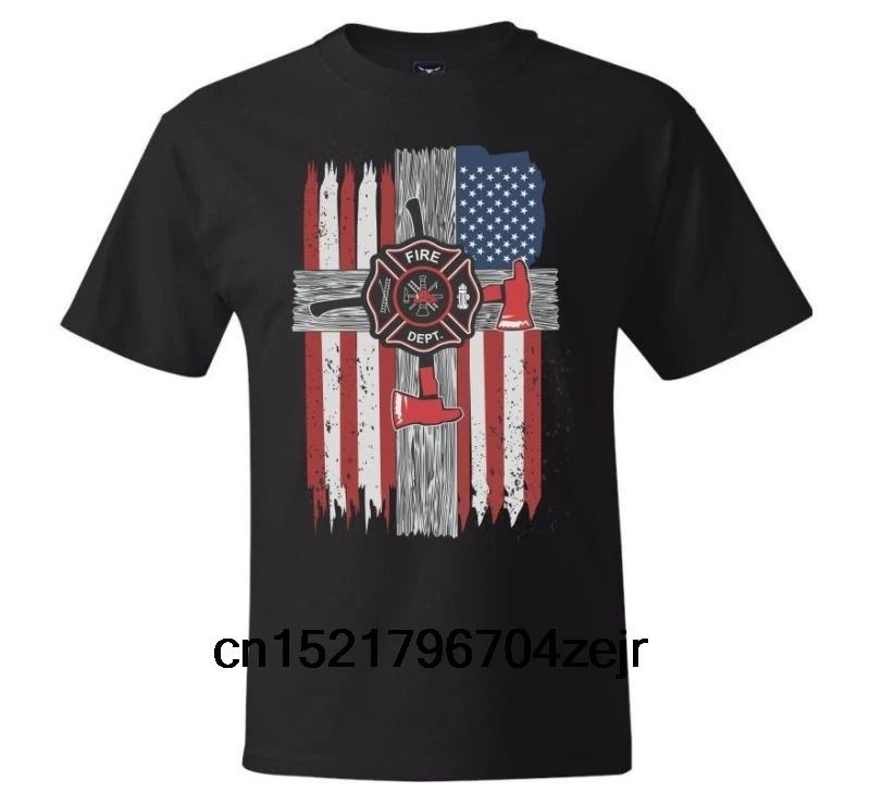 Мужская футболка Fire Dept пожарный летний проблемный Флаг США футболки Новинка wo