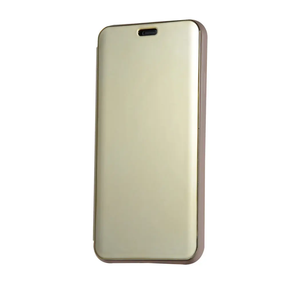 C зеркальным покрытием Роскошный чехол-книжка чехол для iPhone 11 Pro X XS MAX XR 6, 6 S, 7, 8plus, однотонный флип-чехол защитный корпус с защитой от пыли - Цвет: Gold