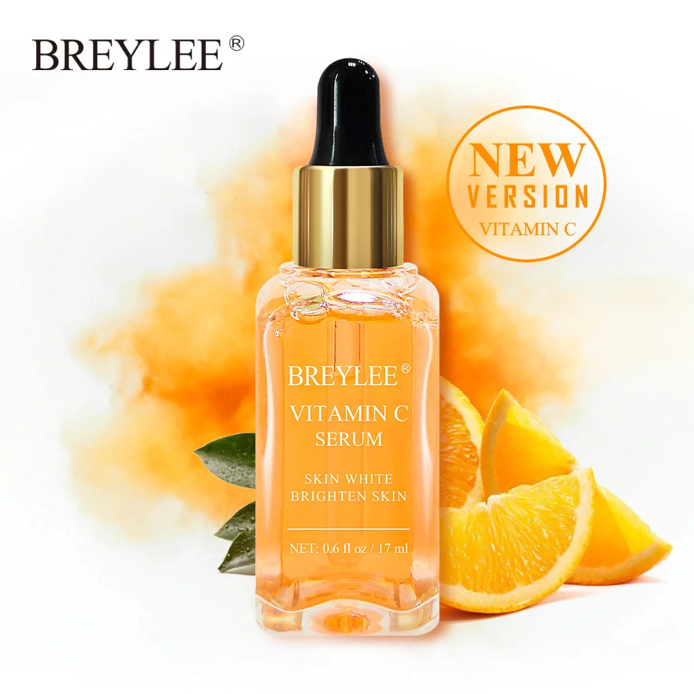 

BREYLEE Vitamin C Face Serum Anti-aging Whitening Essence Oil Topical Facial Serum with Hyaluronic Acid Vitamin E Cosmetic 17ml
