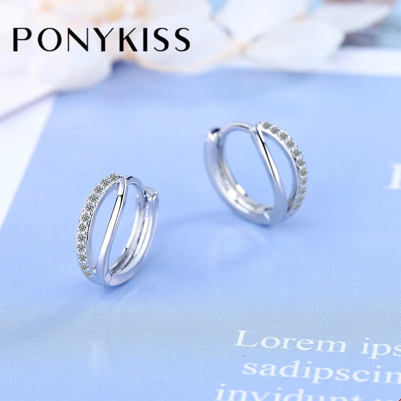 

Стильная Минималистичная Женская Пряжка PONYKISS из стерлингового серебра 925 пробы с волнами, Изящные Ювелирные изделия в стиле панк, Прямая по...
