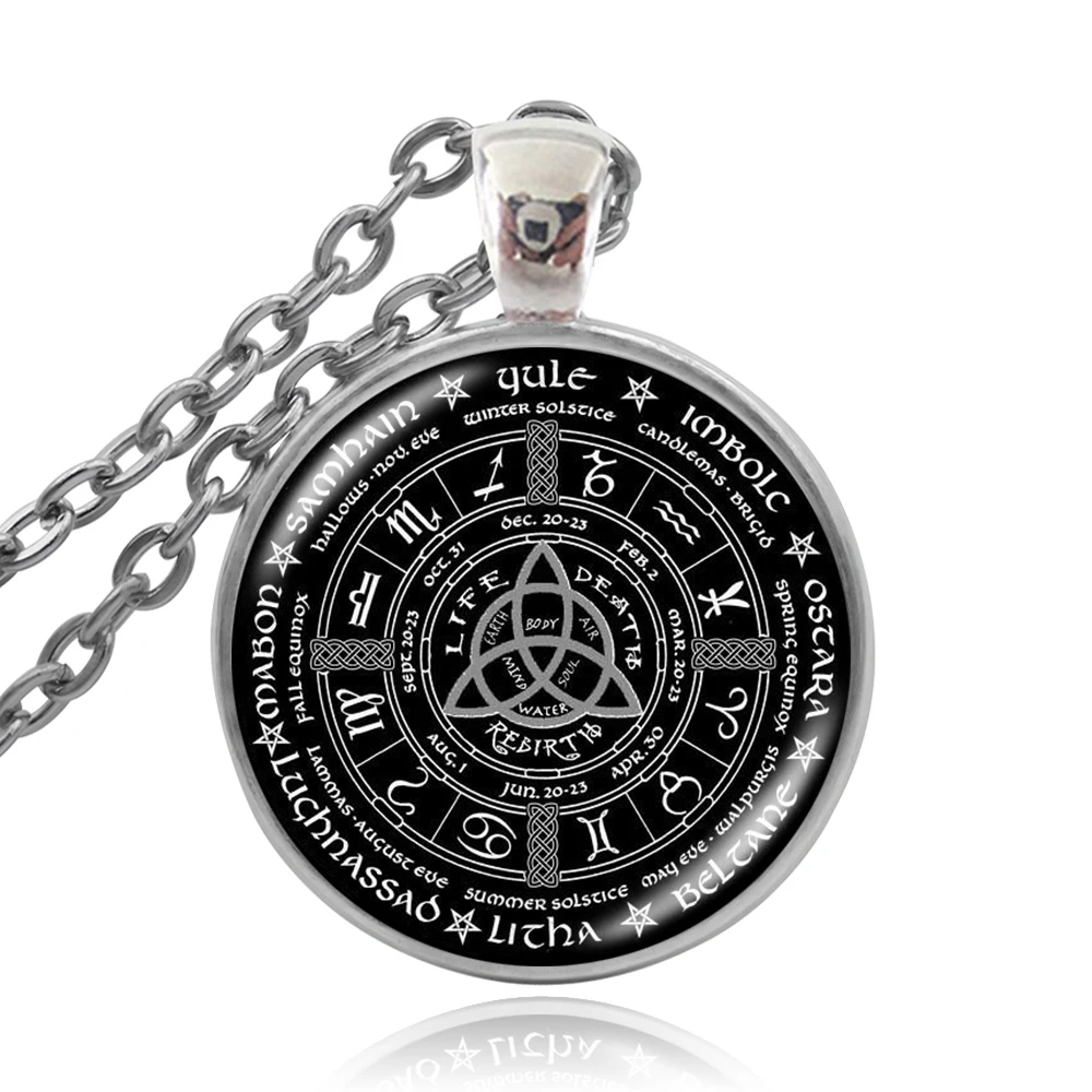 KARAIRIS трендовые ожерелья в виде языческого колеса года подвеска с пентаграммой