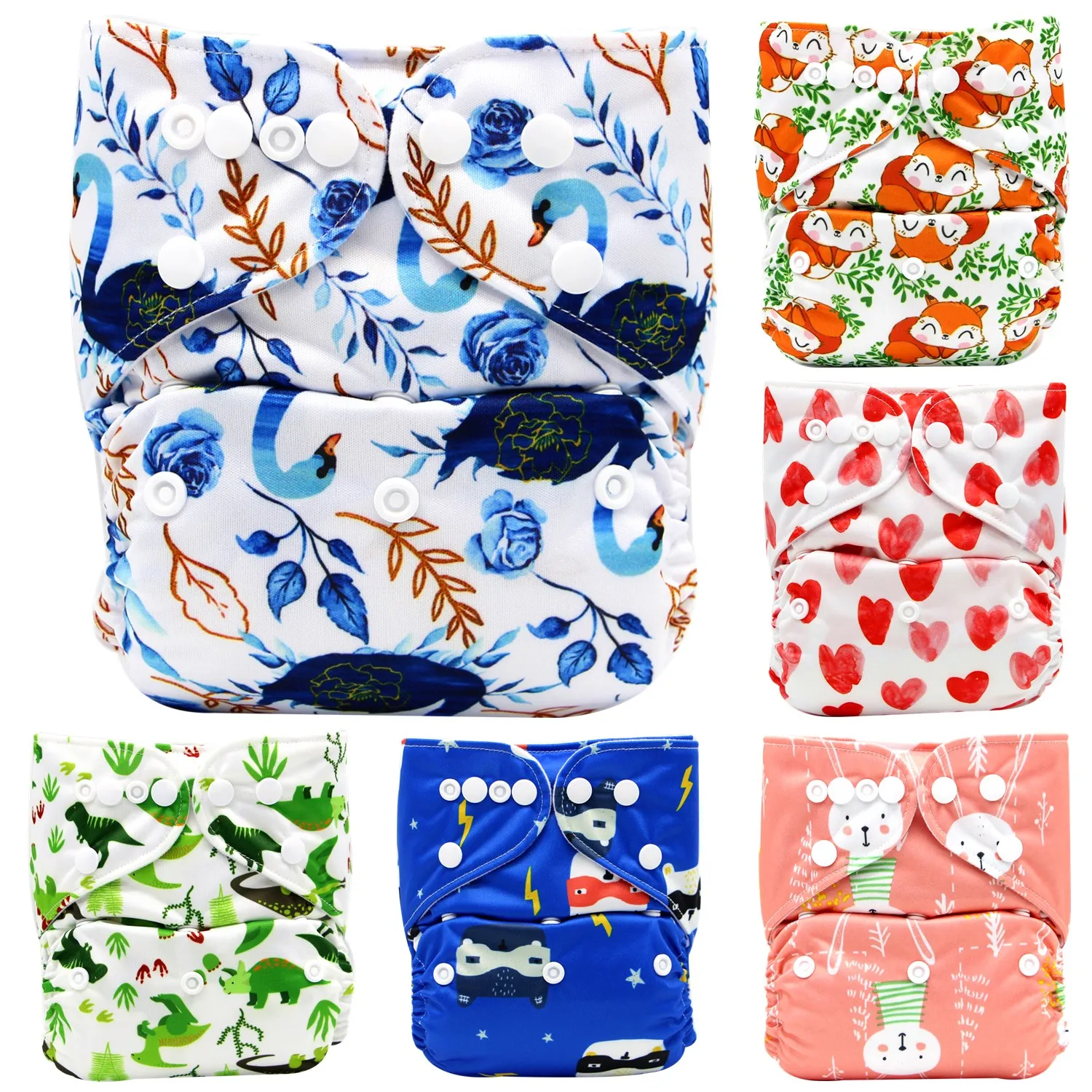 

Asenappy Baby Pocket Cloth Diaper Nappy Reusable Adjustable Washable Microfleece Inner 3kg-15kg 8lbs-36lbs