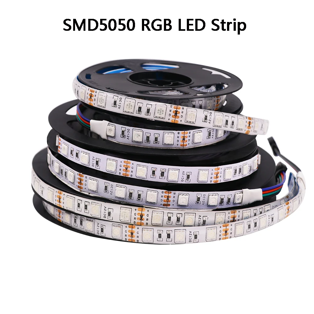 

5050 RGB LED Strip 60LEDs/M 12V Led Light Strips Waterproof Diode Tape 1m 2m 3m 4m 5m Flexible Led Light lamp home Decor Lights
