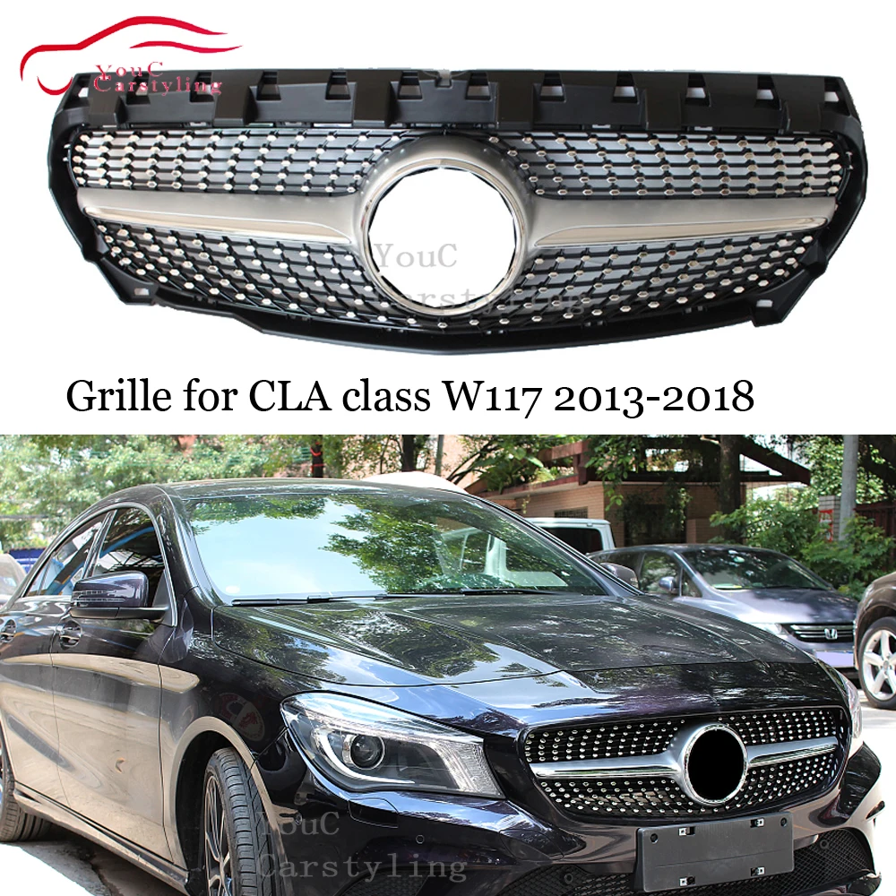 W117 GT AMG решетка передний бампер алмазные грили для Mercedes CLA class C117 CLA180 CLA200 CLA250 CLA45