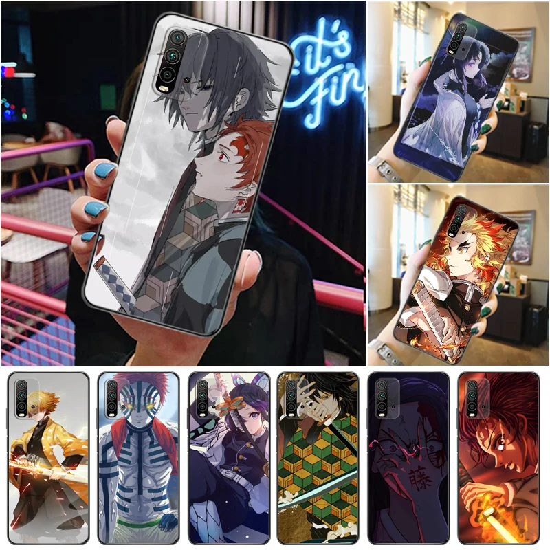 

Demon Slayer Kamado Tanjirou Kimetsu No Yaiba Kamado Nezuko Agatsuma Zenitsu Phone Case For Xiaomi Redmi 9 9T 9A Pro Carcasa