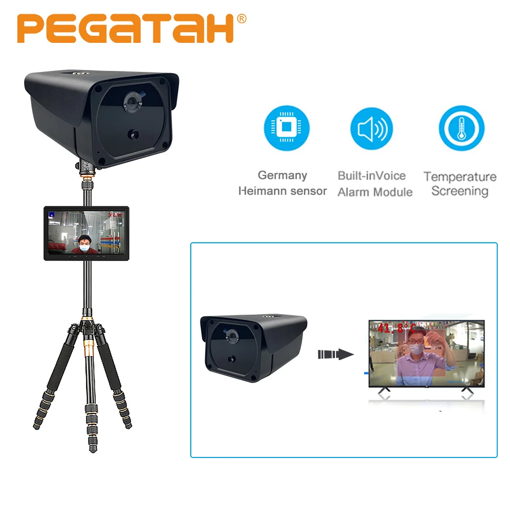 1080P распознавание лица температуры Обнаружение лихорадки камера безопасности с