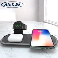 aikswe 3 in 1 fast 15w wireless charger for iphone 11 pro x xr xs max for apple watch 54 airpods charger pad for samsung s20