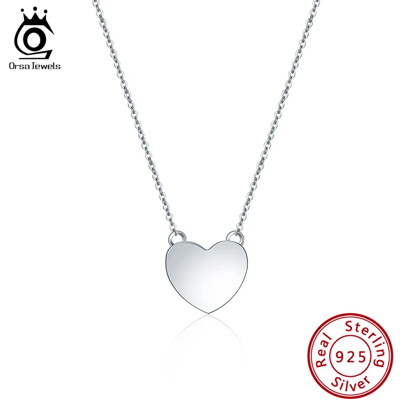 ORSA JEWELS простой романтическое сердце Форма кулон Цепочки и ожерелья 925