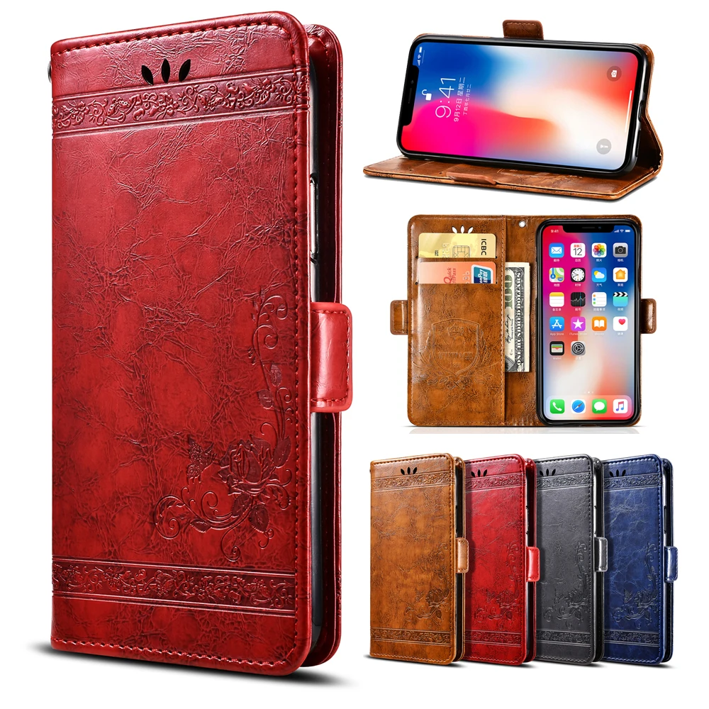For OPPO A5s Case Luxury Vintage Flip Wallet Leather Fundas Cover for Phone with Card Holder Accessories | Мобильные телефоны и