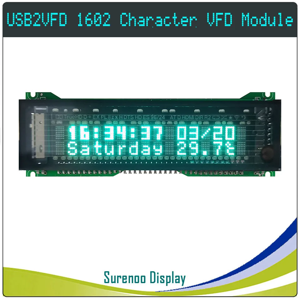 ЖК дисплей 2USB 1602 16X2 162 USB VFD модуль экранная панель USB2 LCD USB2VFD поддержка AIDA64 для DIY