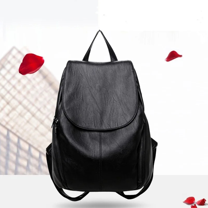 

Backpack Female Genuine Leather Women Backpacks School Bag Stripe Multifunctional Leather Back pack on Shoulder Female