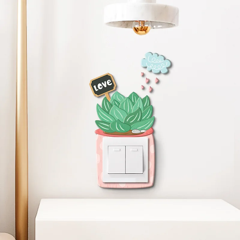 Творческий суккулент 3D с трехмерной аппликацией в виде полимерный переключатель