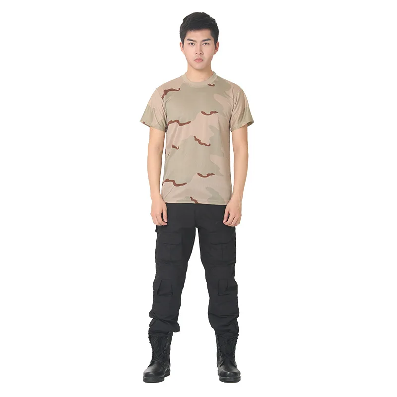 Camouflage4 6 видов цветов Мужская армейская спецназа летняя с коротким рукавом быстросохнущая камуфляжная солдатская тактическая одежда военная форма Топы - Цвет: Camouflage4