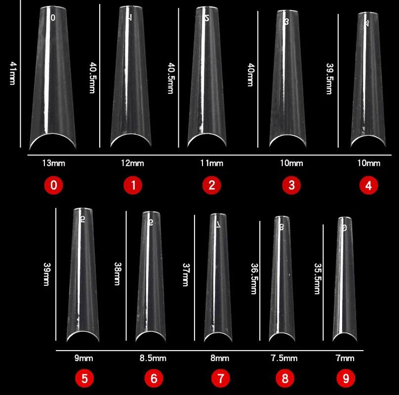 

Nail Tips Pinched Coffin Tips EXTRA LONG C-CURVE COFFIN NAIL TIP ( 500 PCS) XXL COFFIN NAIL TIP (1 Box ) C-Curve Coffin Nail Tip