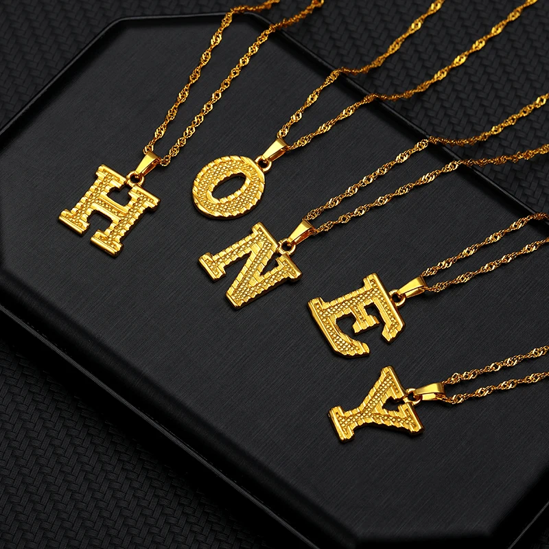 Ожерелье инициальное из нержавеющей стали в стиле хип-хоп интимное ожерелье для