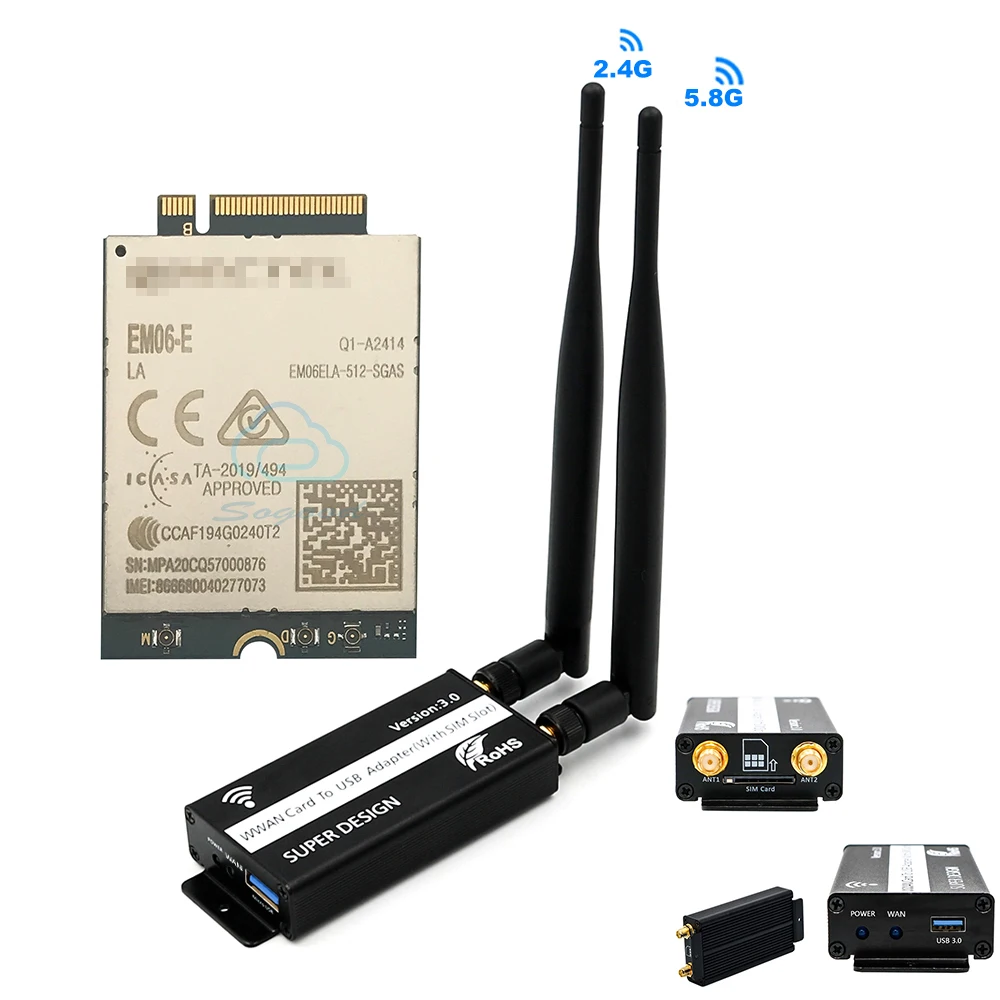 Плата адаптера M.2 на USB 3 0 с слотом для sim-карты Quectel EM06-E LTE Cat4 модуль