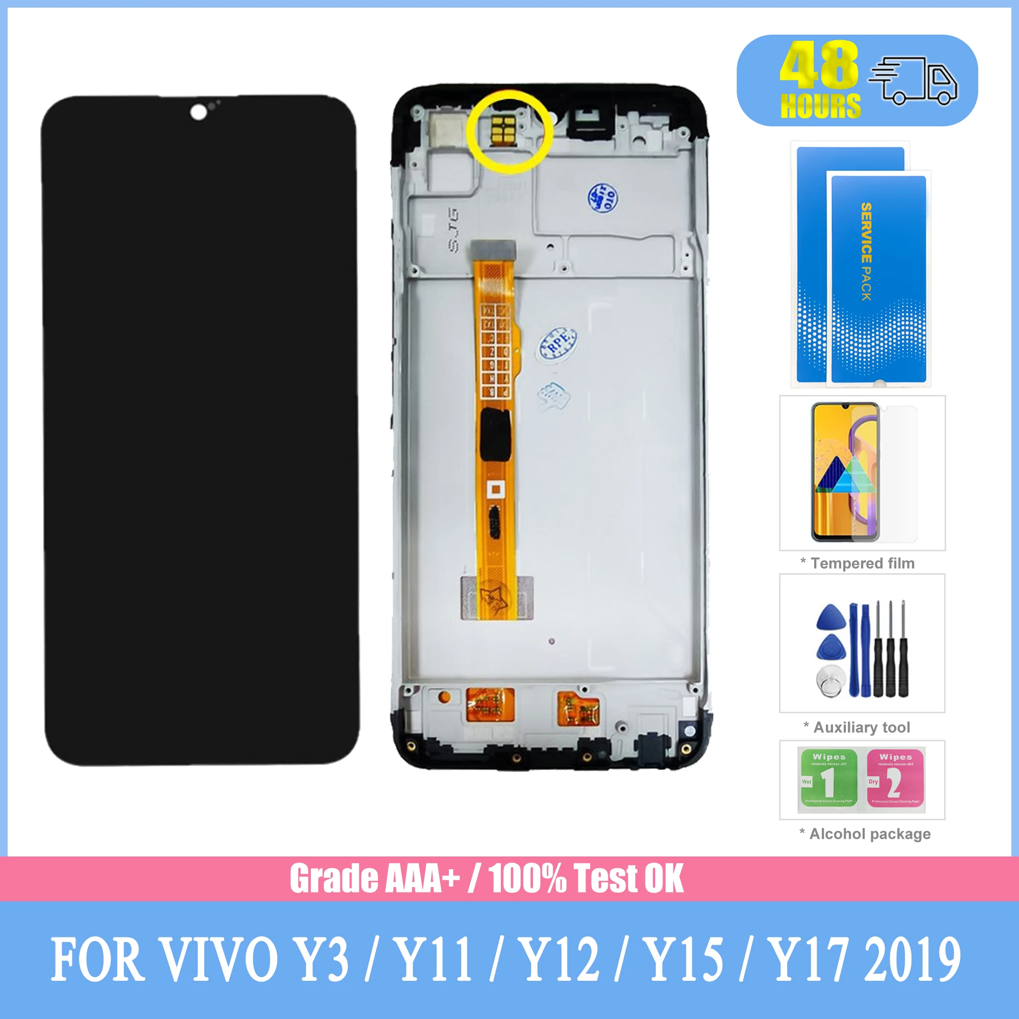 

6,35 дюймовый ЖК-дисплей для ремонтации и героглобуса для BBK Vivo Y3 / Y11 / Y12 / Y15 / Y17 2019, ЖК-дисплей, сенсорный экран, дигитайзер, монтаж Rahmen