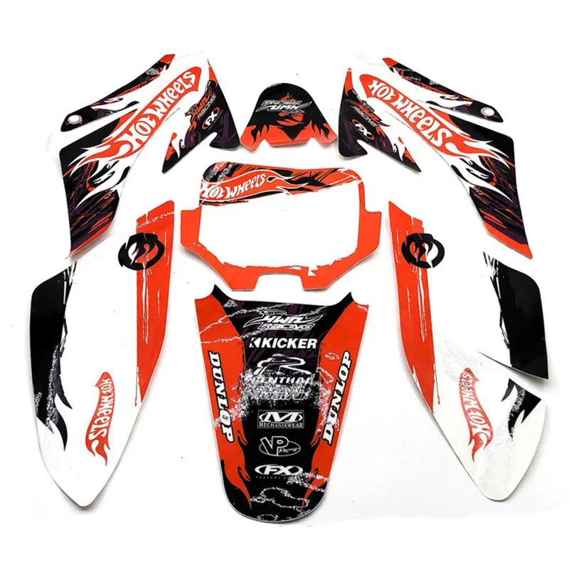 Красный CRF 70 Графический комплект CRF70 декоративные наклейки для грязи питбайка