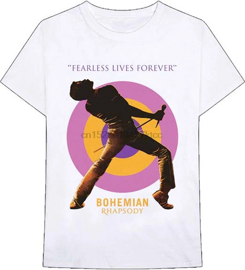 Queen Freddie Mercury Bohemian Rhapsody Fearless S 3xl Whitee футболка 100% хлопок мужские футболки с круглым