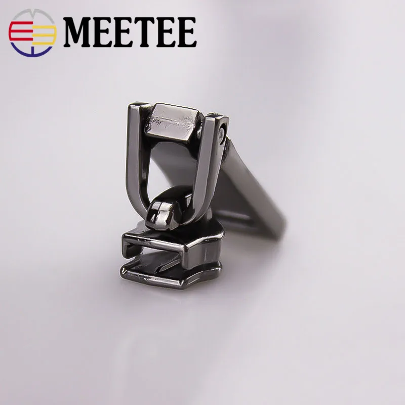Meetee 10 шт. 5# высококачественные металлические ползунки для молнии для нейлоновой головы на молнии DIY сумка пуховик для одежды материал Ремонтный комплект G6-3