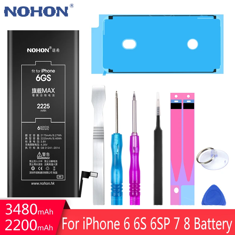 NOHON батарея для Apple iPhone 6S Plus 6 7 8 6G 7G 8G iPhone6S запасная аккумуляторная высокой емкости