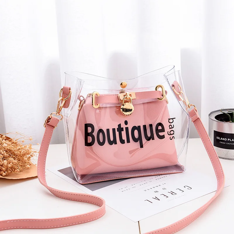 FONTO Women's Transparent Letter Bags PVC Waterproof Summer Envelope Bag Fashion Simple Ladies Composite #197221 - купить по
