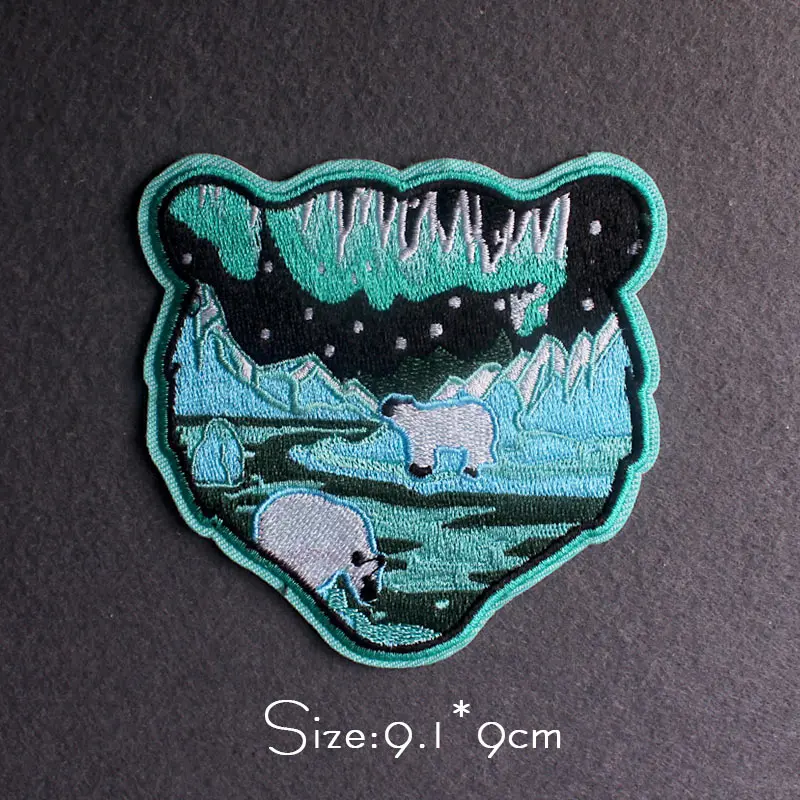 Нашивки с вышивкой в виде дикой природы нашивки гор для одежды приключений