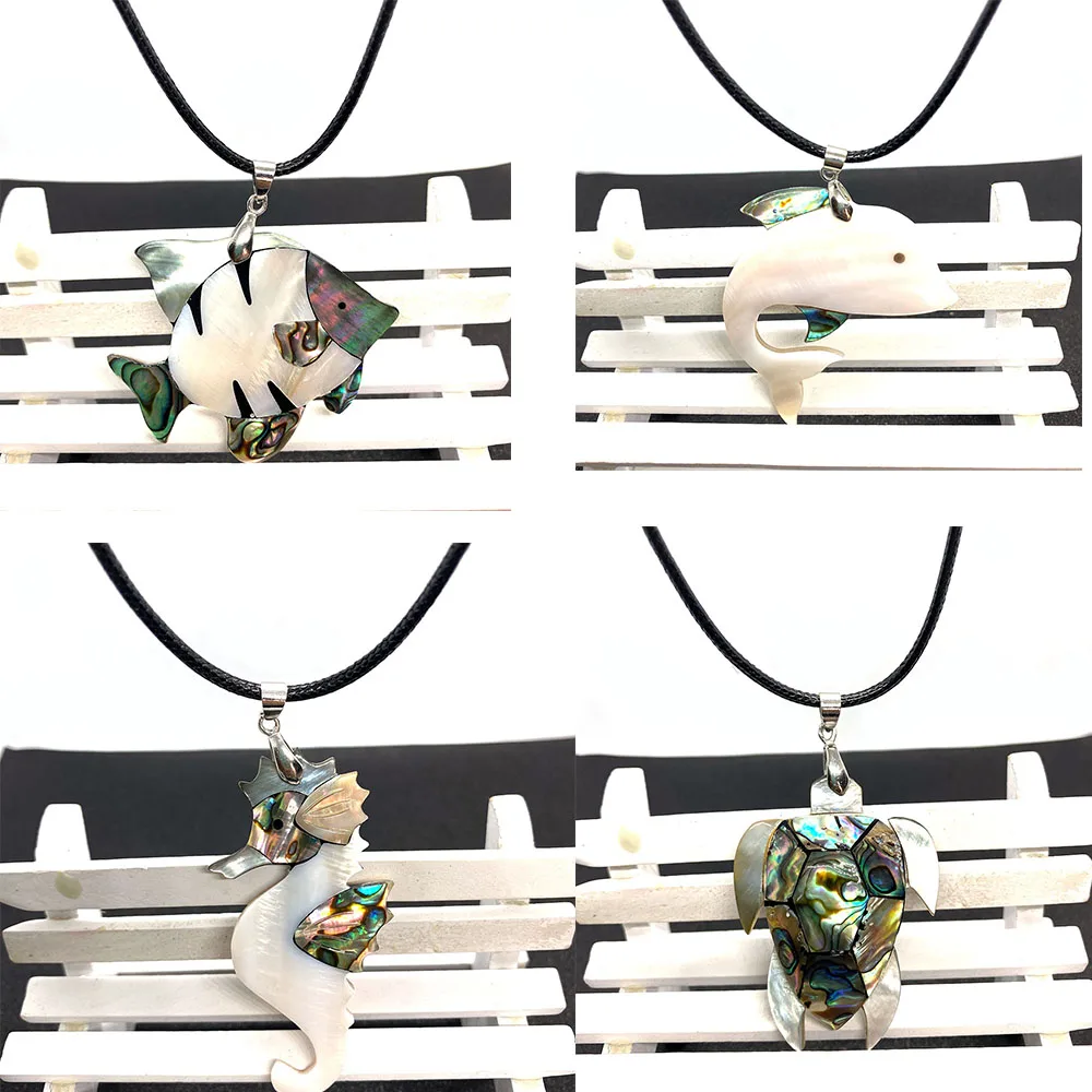 

Natural Turtle Shape Animal Abalone Shell Necklace Sweater Chain Carved Pendant Charm Ladies Jewelry Party Gift Size 39x49 Mm