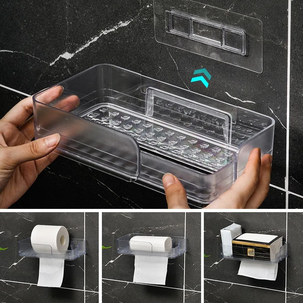 Душ Caddy клей ванная комната полка для хранения кухонная стойка бумага