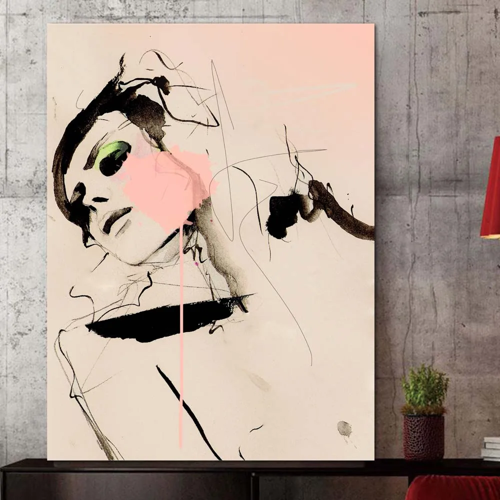 Настенная картина на холсте постер абстрактная фигурка плакат винтажные и