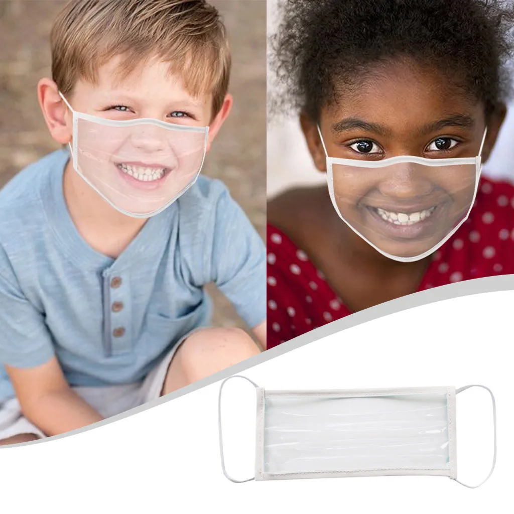 Child Mask Clear Window Visible Expression For The Deaf And Hard Of Hearing Kids Masque Facial Cosplay Costume Accessories new |