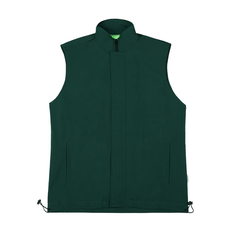 

SHENGPALAE Simple Green Stand Collar Vest Women's Summer 2021 New Loose Zipper Sleeveless Waistcoat Female Fashion 5E120