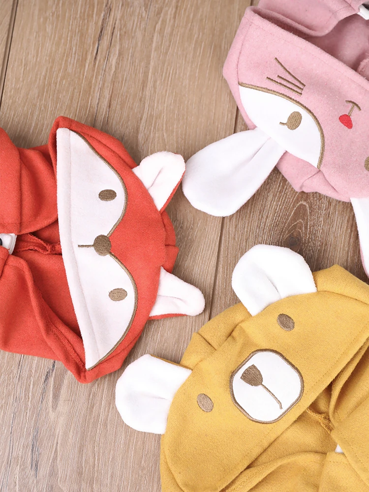 Милый плащ с капюшоном в виде животных для маленьких собак поводком и отверстием