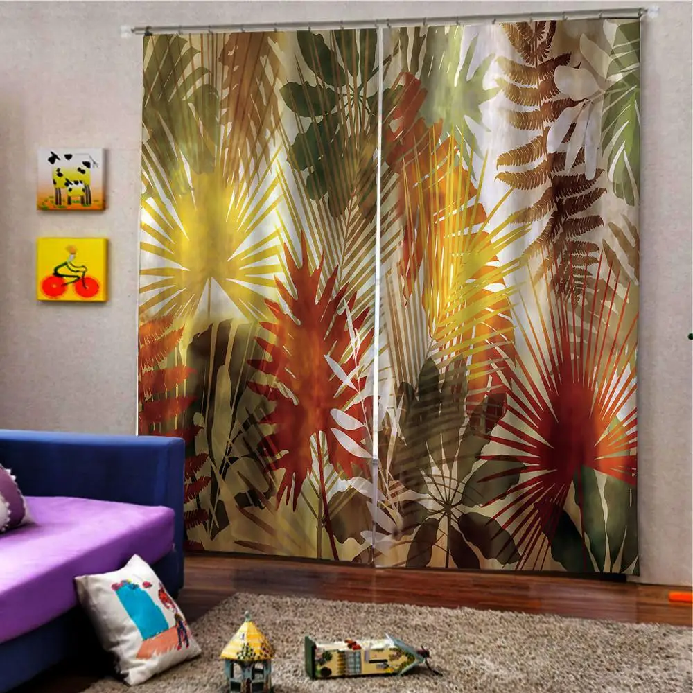 Шторы кленовые шторы с листьями деревянные для гостиной спальни готовые