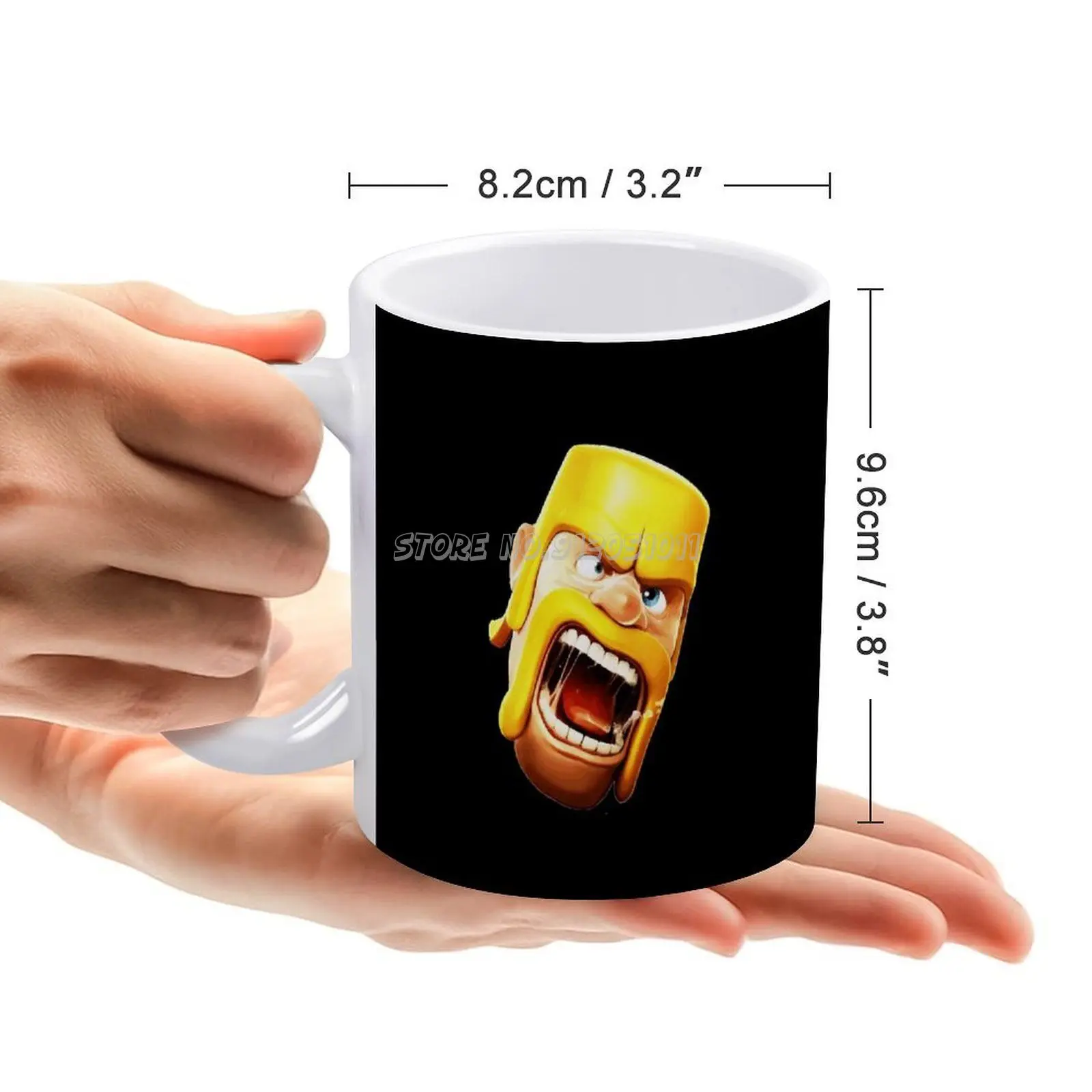 Fanart White Mug Ceramic Tea Cup Birthday Gift Milk Cups and Mugs Games Royale Clan Monster Fighter King And Townhall | Дом и сад