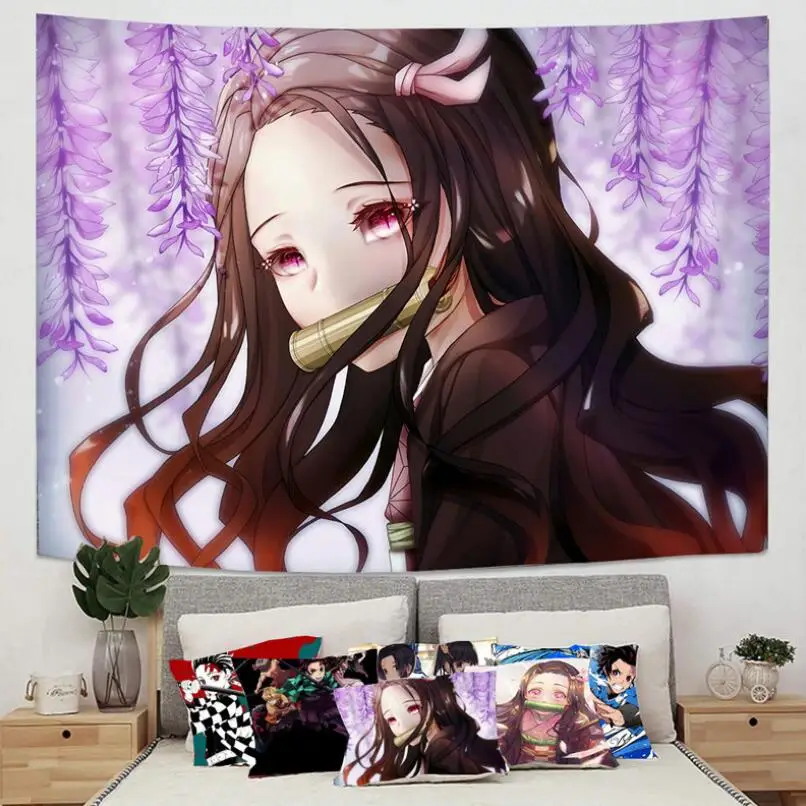 Kimetsu no Yaiba 3D принт демон Slayer аниме Tapestrying прямоугольный домашний Декор настенный 02